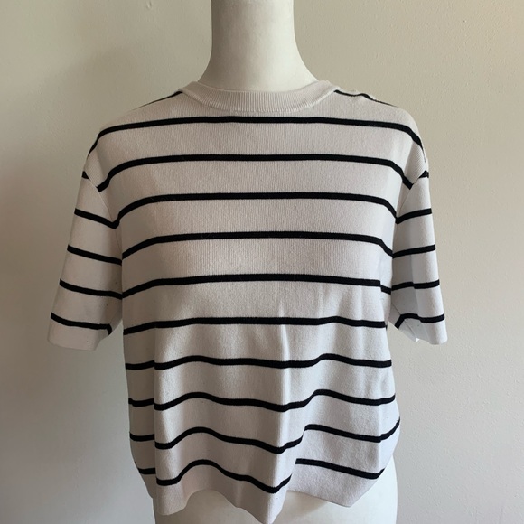 H&M Tops - H&M Black and White Striped Top